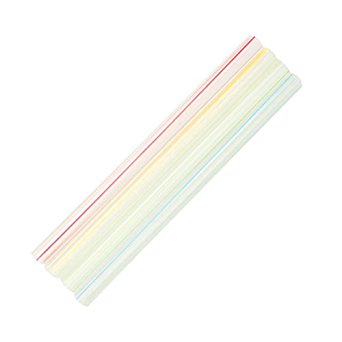 Lollicup C9010 Karat Boba Straws, Striped, Unwrapped, Flat Cut, 7.5