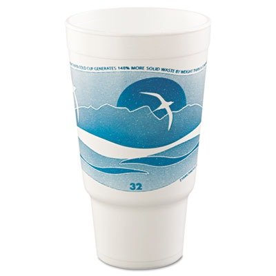 DCC32AJ20H - Dart Horizon Foam Cup, Hot/cold, 32 Oz., Printed, Teal/white, 16/bag