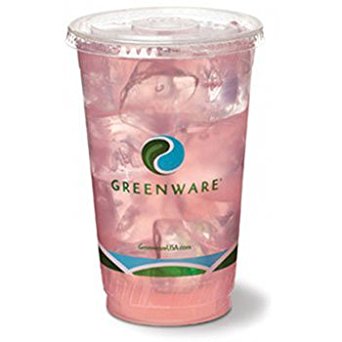 Fabri-Kal Greenware Cold Drink Cups, 16oz, Clear, 50/Sleeve - 20 sleeves of 50 cups.