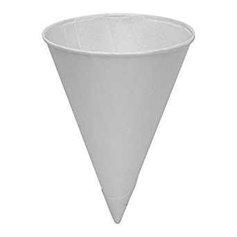 Dixie 7045CONE Paper Cone Cup with Rolled Brim, 4.5 oz. (25 Sleeves of 200 Cups) (Pack of 5000)