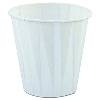 Genpak W450F 2-3/8-Inch Top Diameter by 1-1/2-Inch Bottom Diameter 2-1/4-Inch Height White Color 3.5-Ounce Paper Pleated Drinking Cups 100-Pack (Case of 25)