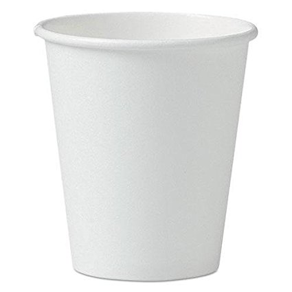 SOLO 376W Single-Sided Poly Paper Hot Cups, 6oz, White, 50/Pack, 20 Packs/Carton