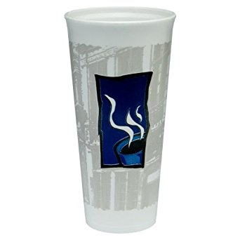 Dart 24X16TWN 24 oz Uptown Foam Cup, 16 Series Lids (Case of 500)