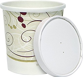 Solo KHB16A-J8000 16 oz Symphony Paper Food Container And Lid (Case of 250 Containers w/Lids)