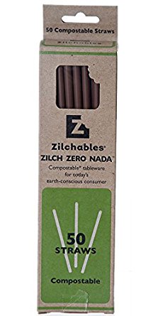 Zilchables Compostable Brown Straws, 7.75-Inch (1500-Count)