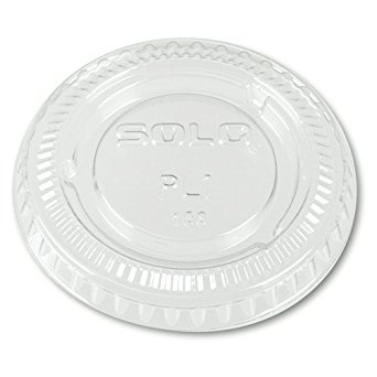 SOLO PL1-0090 Clear Polystyrene Soufflé Portion Cup Lid without Slot (50 Sleeves of 100 Per Case)