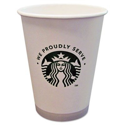 Starbucks 12oz Hot Cups - 12 oz - 1000/Carton - Paper - White