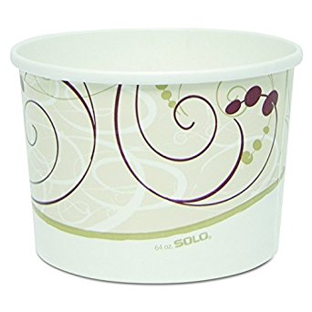 Solo P4643-J8000 64 oz Symphony Flexstyle DSP Paper Food Container (Case of 300)