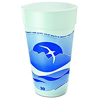 Dart 20J16H 20 oz Horizon Foam Cup, 16 Series Lids (Case of 500)