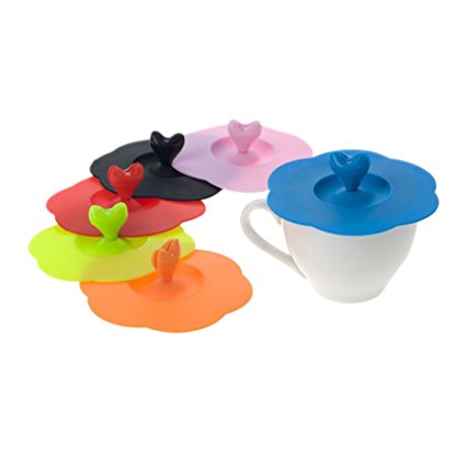 Aspire Silicone Drink Cup Lids Wholesale Heart Shaped Airtight Seal Cup Cover Silicone-Assorted-20 Packs