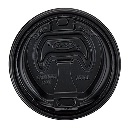 Dart 16RCLBLK Black Optima Reclosable Lid for Dart 16 Series Foam Cups (1 Pack of 100)