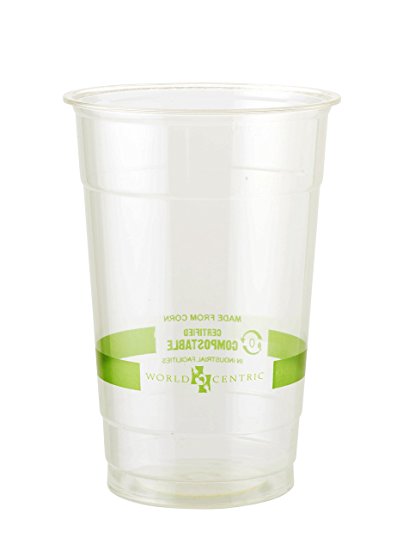 World Centric Compostable Corn 20-Ounce Clear Cold Cup, 1000 ct