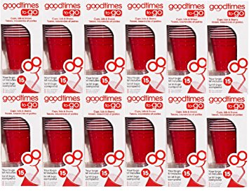 Goodtimes 9oz Kids Cups To-Go Kits With Lids And Straws (180, Red)