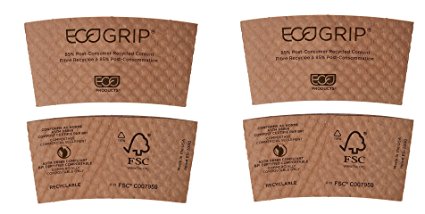 Eco-Products EcoGrip Compostable Hot Cup Sleeves, Brown, Case of 1300 (EG-2000) (2 pack)