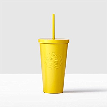 Starbucks Yellow Lemon Stainless Steel Cold Cup 16 fl oz