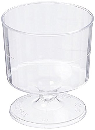 Classicware Rigid Plastic 1-Piece Pedestal Wine Glass, 2 Ounce Capacity, Clear (240-Count)