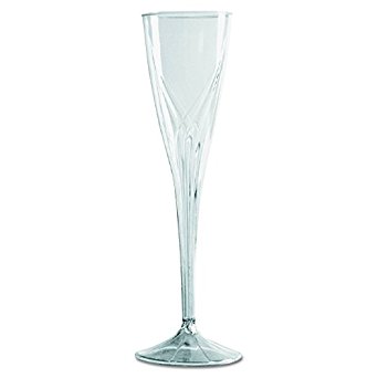 WNA CWSC5 Classicware One-Piece Champagne Flutes, 5 oz., Clear, Plastic (Case of 100)