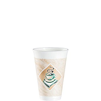 Dart 16X16G 16 oz Cafe G Foam Cup, 16 Series Lids (Case of 1000)