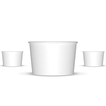 4 oz Paper Ice Cream Cups - 1,000 / Case (White)