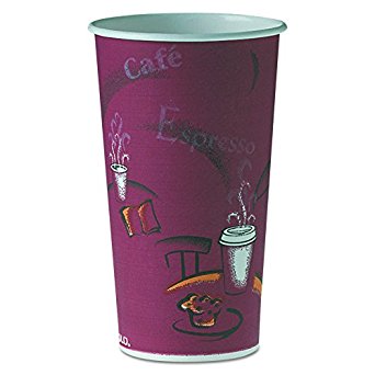 SOLO Cup Company 420SI Polycoated Hot Paper Cups, 20 oz, Bistro Design (Case of 600)