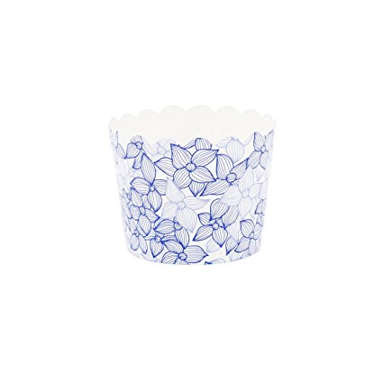 Simply Baked Large Paper Baking Cup, Periwinkle Floral, 500 Pack, Disposable & Oven-Safe