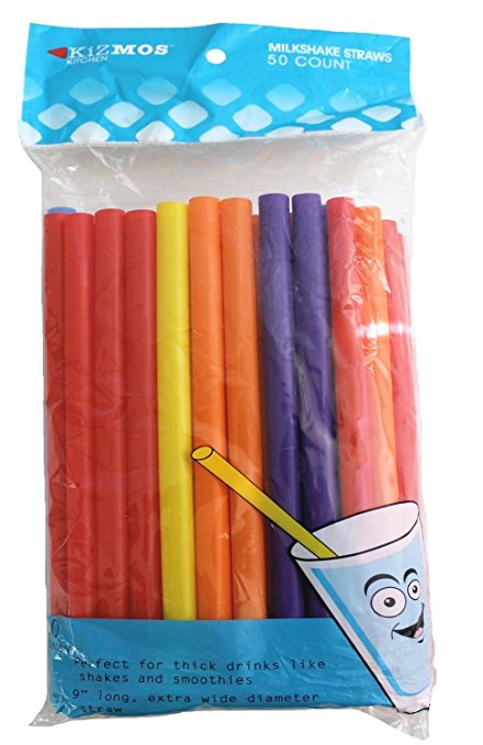 Kizmos Case of 50 Milkshake Straws (Case of 12 Packs) 12 Pack