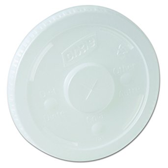 Dixie 914LSRD Plastic Lid, with Long Skirt and Selector Buttons, Fits 12 oz., 14 oz., 16 oz., and 21 oz. Dixie Paper Cold Cups , Translucent (12 Packs of 100)