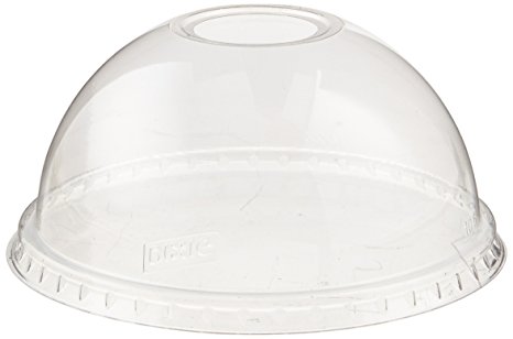 Dixie DL1420 Plastic Dome Lid with Straw Hole, Fits 9 oz., 14 oz., and 20 oz. Dixie Plastic Cold Cups, Clear (20 Sleeves of 50)