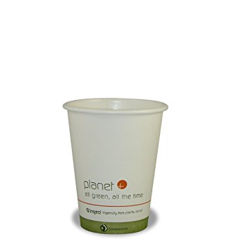 Planet + 100% Compostable PLA Laminated Hot Cup, 8-Ounce, 500-Count Case