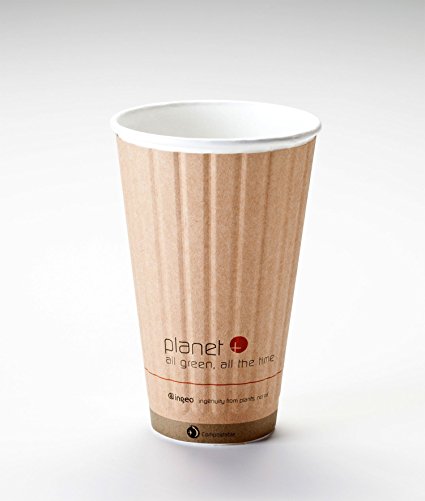 16 Oz. Biodegradable Hot Drink Cup PLA Lined Built-in Heat Sleeve (Case of 600)