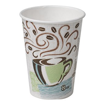 Georgia-Pacific Dixie PerfecTouch 5338CD Coffee Design Insulated Paper Hot Cup, 8oz (Case of 20 Sleeves, 50 Cups per Sleeve)