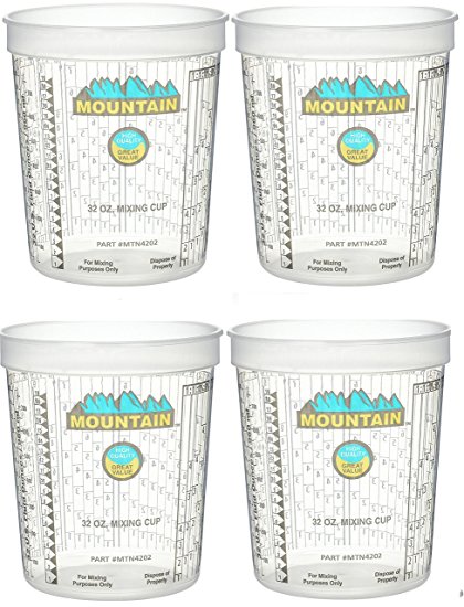 Mountain MTN4202 Mountain Disposable Quart Mixing Cup ((100 per case)) (4 pack)